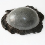 Thin Skin Toupee with grey hair